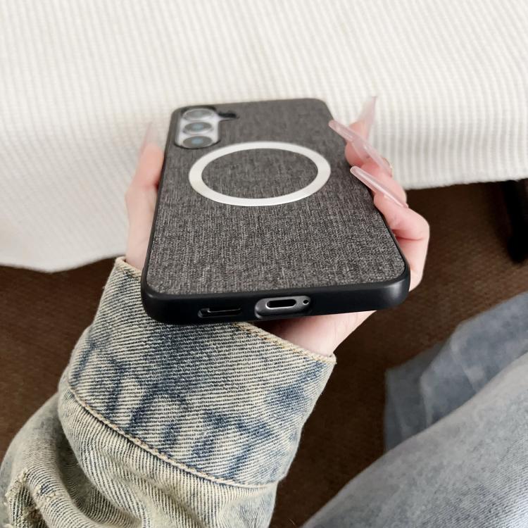 For Samsung Galaxy S25 5G Magsafe Magnetic Ring Cloth Texture Phone Case(Green) - Galaxy S25 5G Cases by PMC TechLife | Online Shopping South Africa | PMC TechLife | Buy Now Pay Later Mobicred