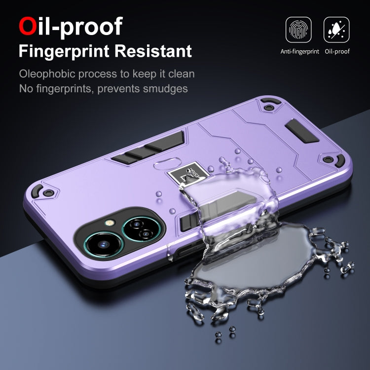 For Tecno Camon 19 2 in 1 Shockproof Phone Case(Purple) - Tecno Cases by PMC TechLife | Online Shopping South Africa | PMC TechLife | Buy Now Pay Later Mobicred