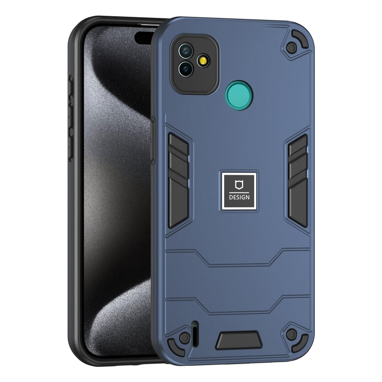 For Tecno Pop 5P 2 in 1 Shockproof Phone Case(Blue) - Tecno Cases by PMC TechLife | Online Shopping South Africa | PMC TechLife | Buy Now Pay Later Mobicred