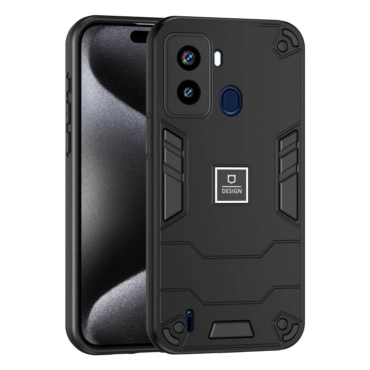 For Tecno Pop 6 2 in 1 Shockproof Phone Case(Black) - Tecno Cases by PMC TechLife | Online Shopping South Africa | PMC TechLife | Buy Now Pay Later Mobicred