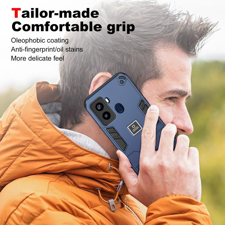 For Tecno Pop 6 2 in 1 Shockproof Phone Case(Blue) - Tecno Cases by PMC TechLife | Online Shopping South Africa | PMC TechLife | Buy Now Pay Later Mobicred