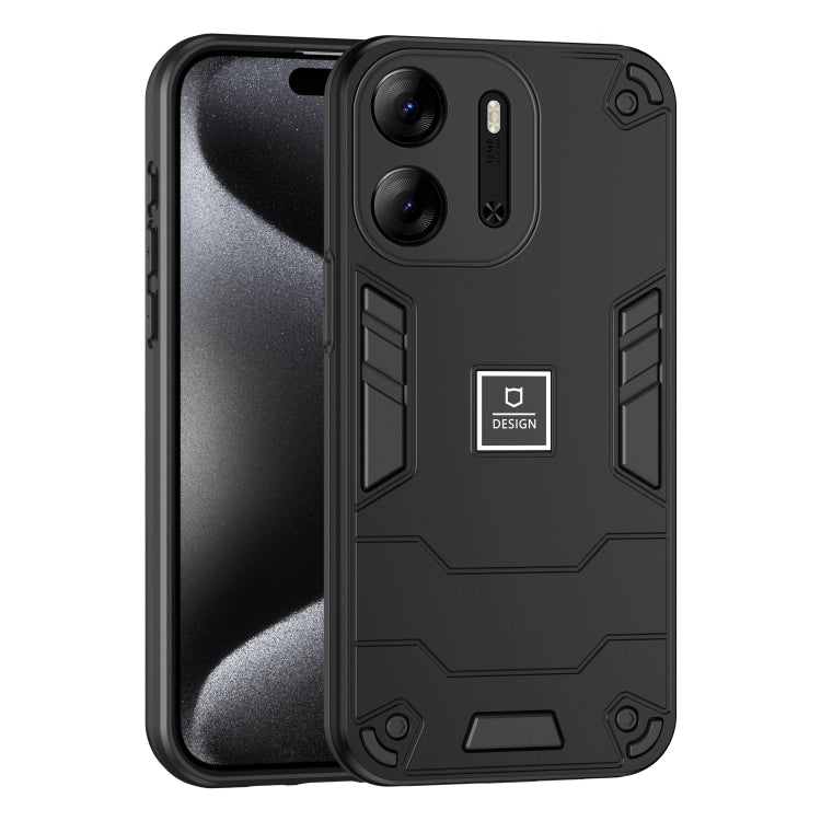 For Tecno Pop 7 Pro 2 in 1 Shockproof Phone Case(Black) - Tecno Cases by PMC TechLife | Online Shopping South Africa | PMC TechLife | Buy Now Pay Later Mobicred