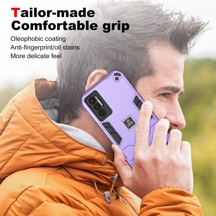 For Tecno Pova 3 2 in 1 Shockproof Phone Case(Purple) - Tecno Cases by PMC TechLife | Online Shopping South Africa | PMC TechLife | Buy Now Pay Later Mobicred