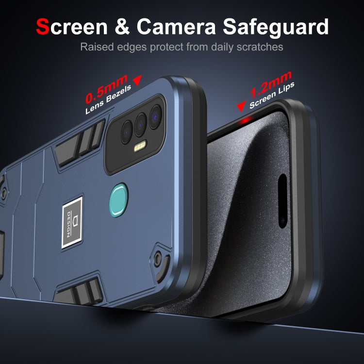 For Tecno Spark 7P 2 in 1 Shockproof Phone Case(Blue) - Tecno Cases by PMC TechLife | Online Shopping South Africa | PMC TechLife | Buy Now Pay Later Mobicred