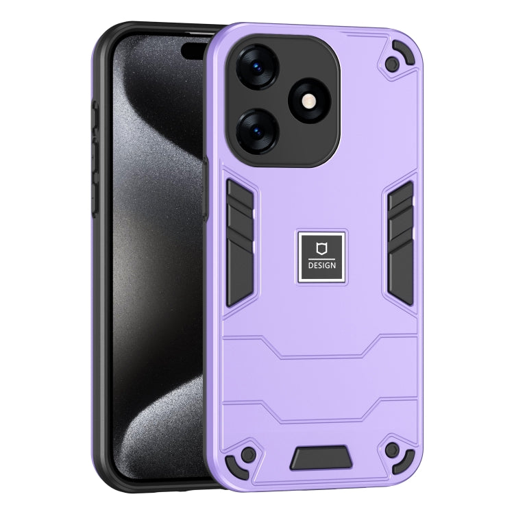 For Tecno Spark 10 2 in 1 Shockproof Phone Case(Purple) - Tecno Cases by PMC TechLife | Online Shopping South Africa | PMC TechLife | Buy Now Pay Later Mobicred