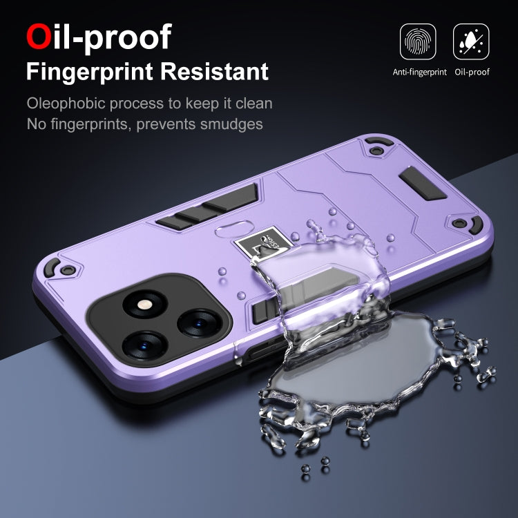 For Tecno Spark 10 2 in 1 Shockproof Phone Case(Purple) - Tecno Cases by PMC TechLife | Online Shopping South Africa | PMC TechLife | Buy Now Pay Later Mobicred