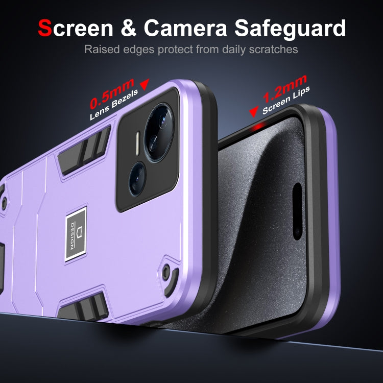 For Tecno Spark 10 5G 2 in 1 Shockproof Phone Case(Purple) - Tecno Cases by PMC TechLife | Online Shopping South Africa | PMC TechLife | Buy Now Pay Later Mobicred