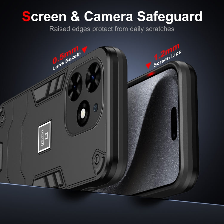 For Tecno Spark Go 2024 2 in 1 Shockproof Phone Case(Black) - Tecno Cases by PMC TechLife | Online Shopping South Africa | PMC TechLife | Buy Now Pay Later Mobicred