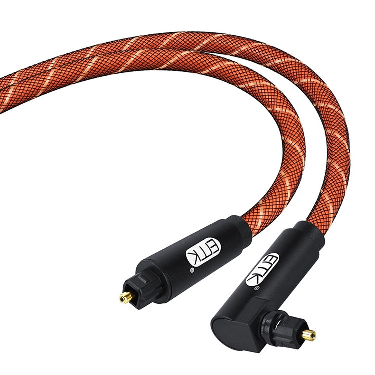 EMK 90 Degree Swivel Adjustable Right Angled 360 Degrees Rotatable Plug Nylon Woven Mesh Optical Audio Cable, Cable Length:1.5m(Orange) - free shipping - PMC TechLife - Order now!