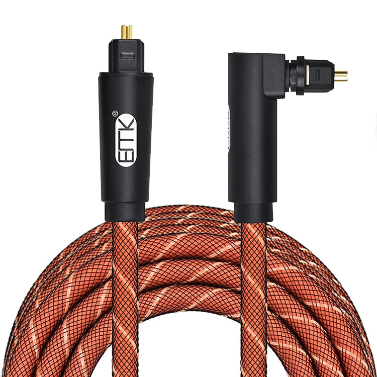 EMK 90 Degree Swivel Adjustable Right Angled 360 Degrees Rotatable Plug Nylon Woven Mesh Optical Audio Cable, Cable Length:3m(Orange) - Audio Optical Cables by EMK | Online Shopping South Africa | PMC Jewellery | Buy Now Pay Later Mobicred