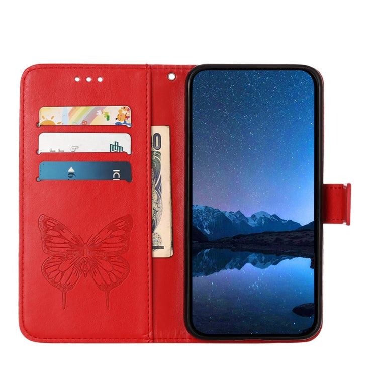 For Xiaomi Redmi K70 / K70 Pro Embossed Butterfly Leather Phone Case(Red) - K70 Cases by PMC Jewellery | Online Shopping South Africa | PMC Jewellery | Buy Now Pay Later Mobicred