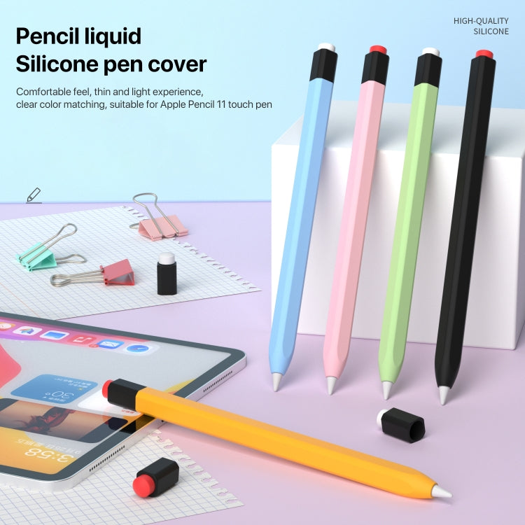 For Apple Pencil 1 Retro Pencil Style Liquid Silicone Stylus Case(Orange) - Pencil Accessories by PMC Jewellery | Online Shopping South Africa | PMC Jewellery | Buy Now Pay Later Mobicred