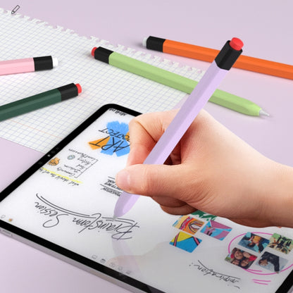 For Apple Pencil 1 Retro Pencil Style Liquid Silicone Stylus Case(Purple) - Pencil Accessories by PMC Jewellery | Online Shopping South Africa | PMC Jewellery | Buy Now Pay Later Mobicred