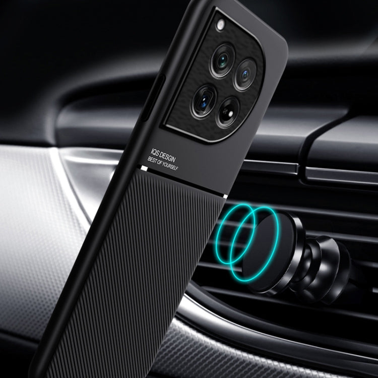 For OnePlus 12 Classic Tilt Strip Grain Magnetic PC Hybrid TPU Phone Case(Red) - free shipping - PMC TechLife - Order now!