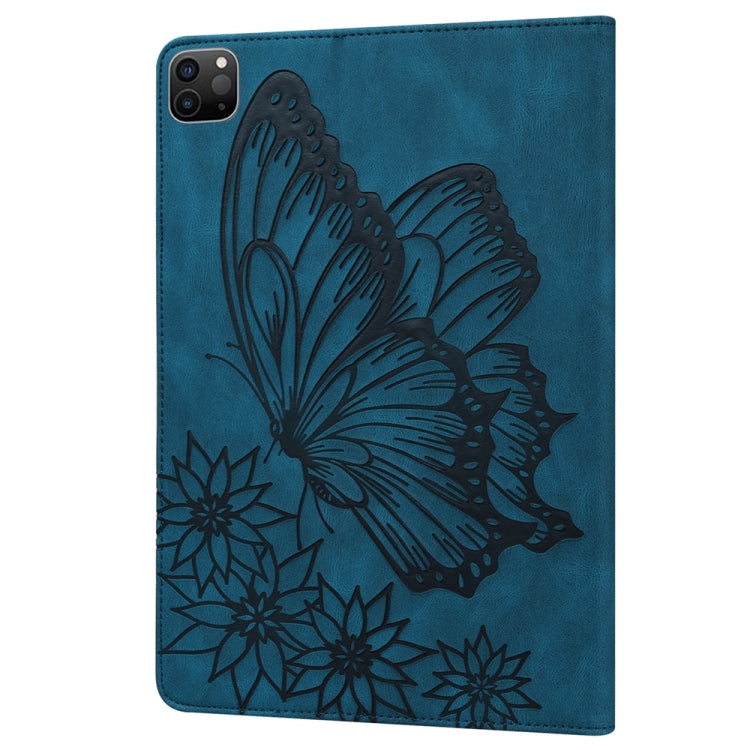 For iPad Pro 11 2024 Big Butterfly Embossed Leather Tablet Case(Blue) - iPad Pro 11 2024 Cases by PMC Jewellery | Online Shopping South Africa | PMC Jewellery | Buy Now Pay Later Mobicred
