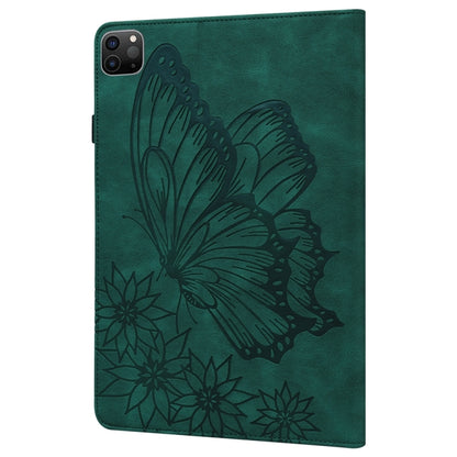 For iPad Pro 13 2024 Big Butterfly Embossed Leather Tablet Case(Green) - iPad Pro 13 2024 Cases by PMC Jewellery | Online Shopping South Africa | PMC Jewellery | Buy Now Pay Later Mobicred