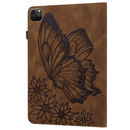 For iPad Pro 13 2024 Big Butterfly Embossed Leather Tablet Case(Brown) - iPad Pro 13 2024 Cases by PMC Jewellery | Online Shopping South Africa | PMC Jewellery | Buy Now Pay Later Mobicred