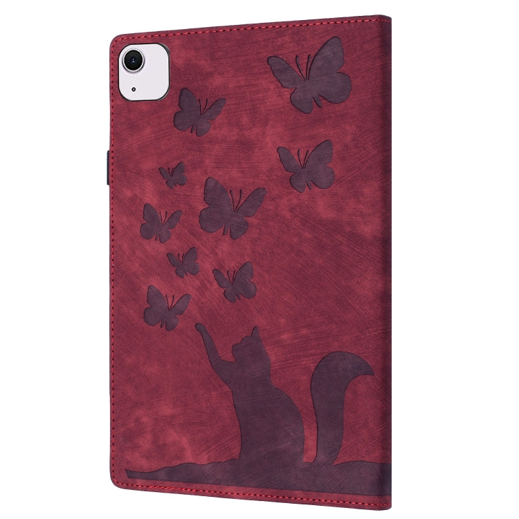 For iPad Air 11 2024 / Pro 11 2021 / 2020 Butterfly Cat Embossing Leather Tablet Case(Red) - iPad Air 11 2024 Cases by PMC Jewellery | Online Shopping South Africa | PMC Jewellery | Buy Now Pay Later Mobicred