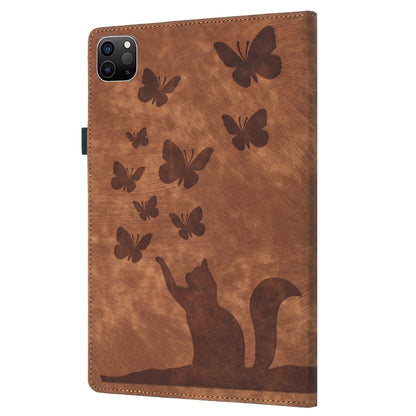 For iPad Pro 11 2024 Butterfly Cat Embossing Leather Tablet Case(Brown) - iPad Pro 11 2024 Cases by PMC Jewellery | Online Shopping South Africa | PMC Jewellery | Buy Now Pay Later Mobicred