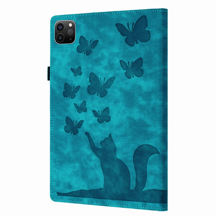 For iPad Pro 11 2024 Butterfly Cat Embossing Leather Tablet Case(Sky Blue) - iPad Pro 11 2024 Cases by PMC Jewellery | Online Shopping South Africa | PMC Jewellery | Buy Now Pay Later Mobicred