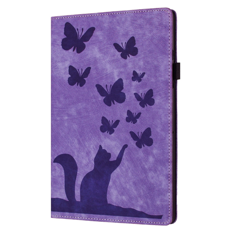 For iPad Pro 13 2024 Butterfly Cat Embossing Leather Tablet Case(Purple) - iPad Pro 13 2024 Cases by PMC TechLife | Online Shopping South Africa | PMC TechLife | Buy Now Pay Later Mobicred