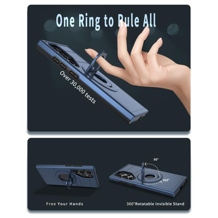 For Samsung Galaxy S24 Ultra 5G Armor MagSafe Ring Holder Phone Case(Blue) - free shipping - PMC TechLife - Order now!