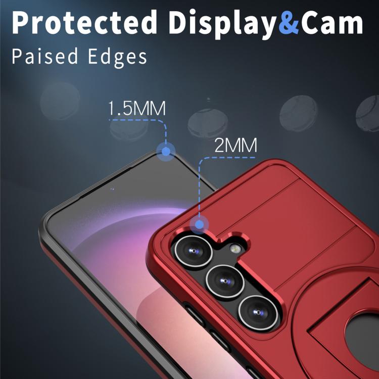 For Samsung Galaxy S24 5G Armor MagSafe Ring Holder Phone Case(Red) - free shipping - PMC TechLife - Order now!
