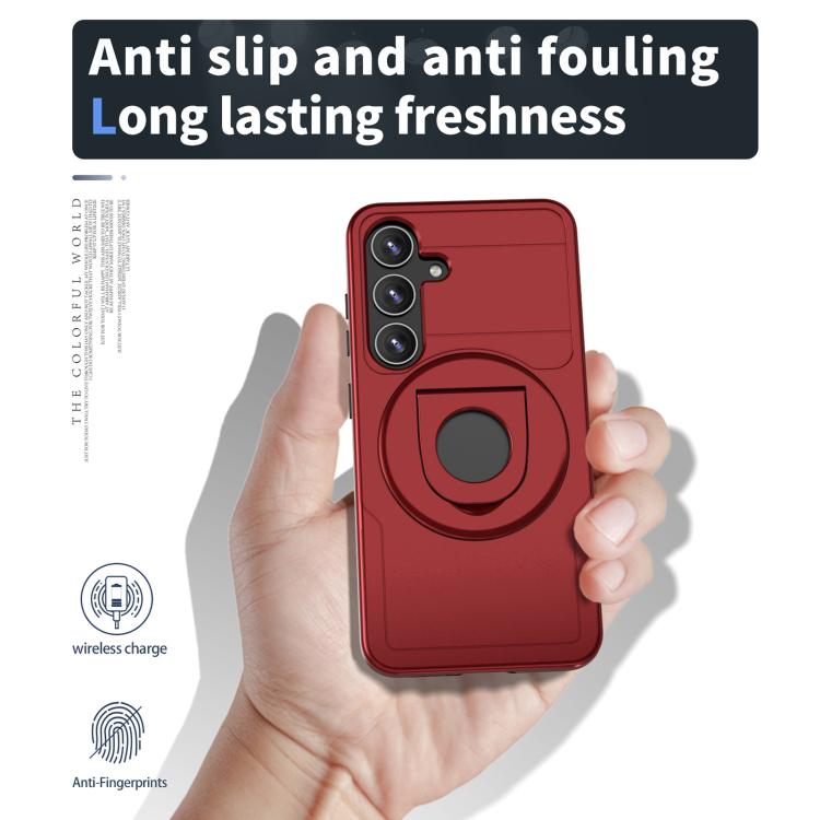 For Samsung Galaxy S24 5G Armor MagSafe Ring Holder Phone Case(Red) - free shipping - PMC TechLife - Order now!