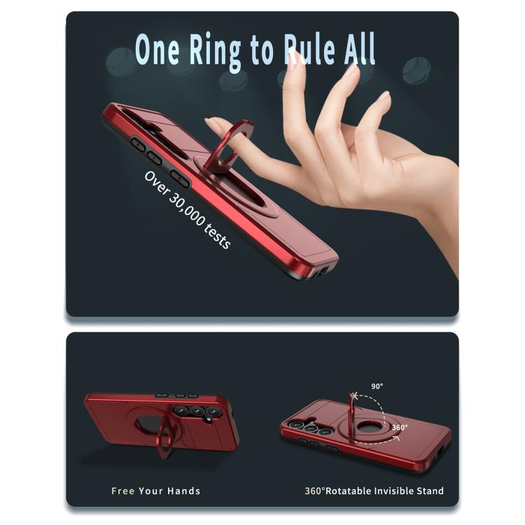 For Samsung Galaxy S24 5G Armor MagSafe Ring Holder Phone Case(Red) - free shipping - PMC TechLife - Order now!