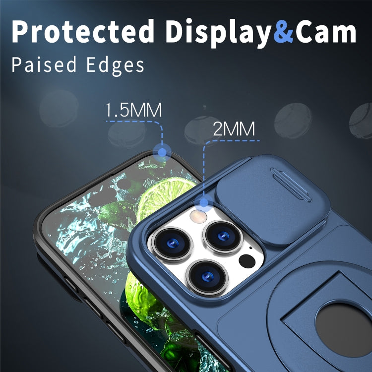For iPhone 16 Pro Max Camshield MagSafe Ring Holder Armor Phone Case(Blue) - iPhone 16 Pro Max Cases by PMC TechLife | Online Shopping South Africa | PMC TechLife | Buy Now Pay Later Mobicred