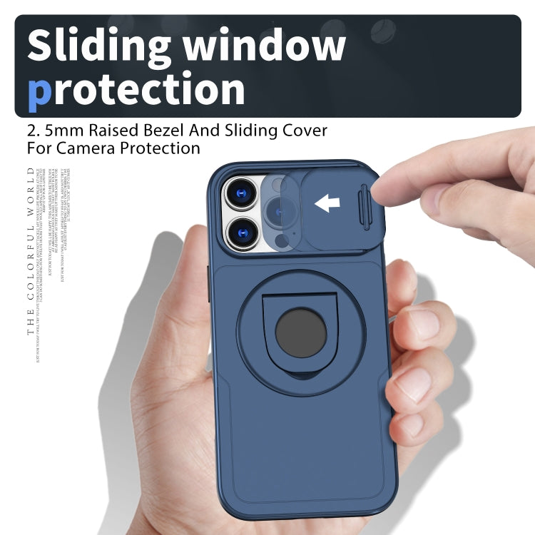 For iPhone 16 Pro Max Camshield MagSafe Ring Holder Armor Phone Case(Blue) - iPhone 16 Pro Max Cases by PMC TechLife | Online Shopping South Africa | PMC TechLife | Buy Now Pay Later Mobicred