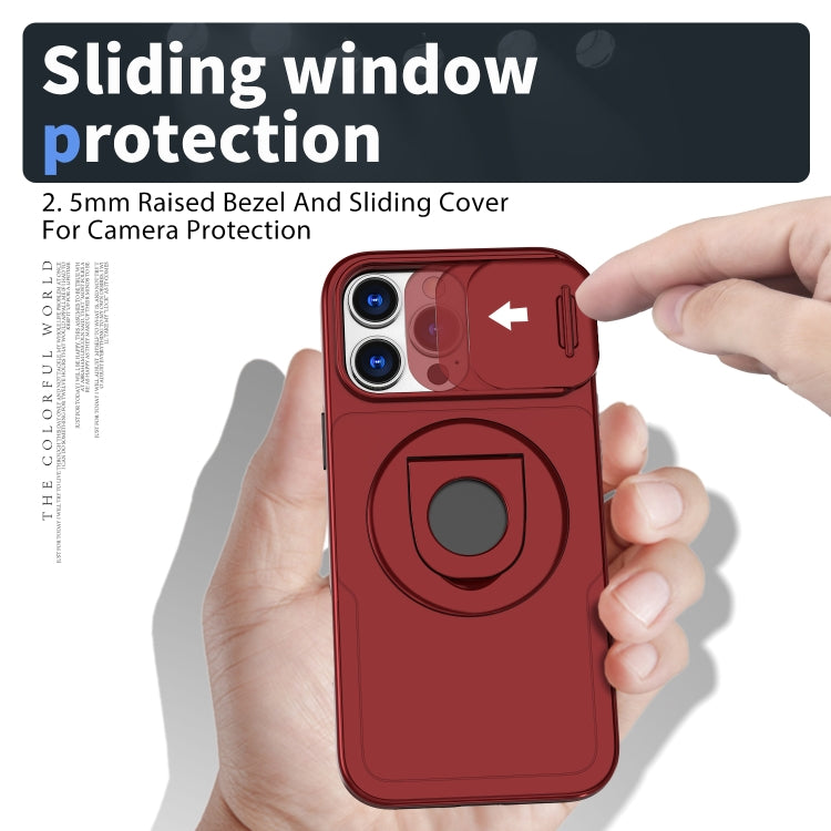 For iPhone 16 Pro Camshield MagSafe Ring Holder Armor Phone Case(Red) - iPhone 16 Pro Cases by PMC Jewellery | Online Shopping South Africa | PMC Jewellery | Buy Now Pay Later Mobicred