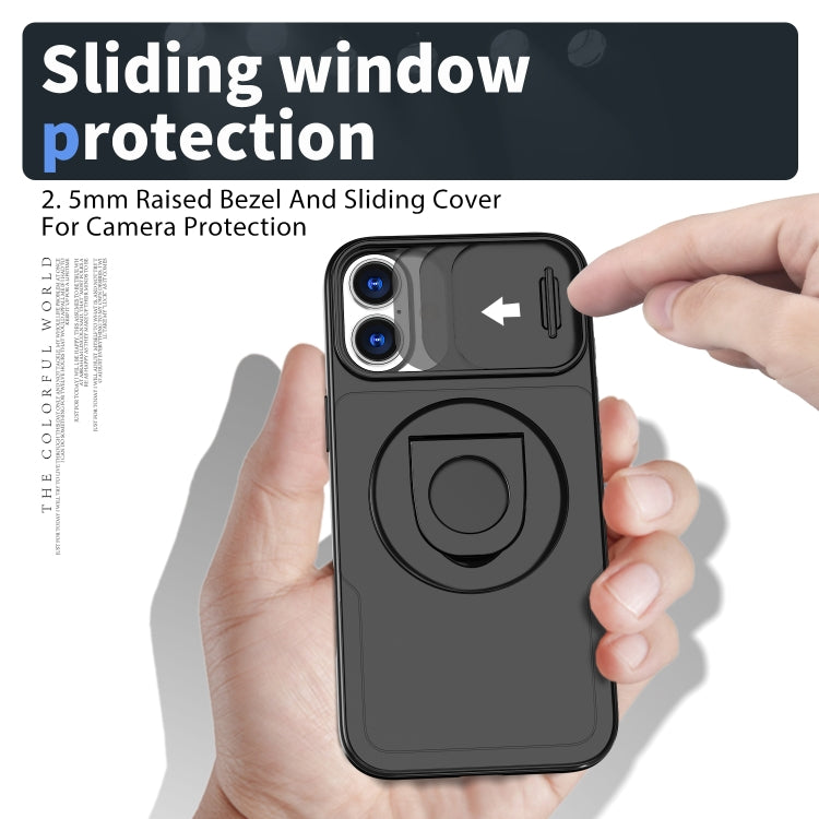 For iPhone 16 Camshield MagSafe Ring Holder Armor Phone Case(Black) - iPhone 16 Cases by PMC TechLife | Online Shopping South Africa | PMC TechLife | Buy Now Pay Later Mobicred