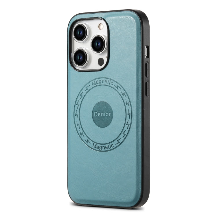 For iPhone 12/12 Pro Denior Cowhide Texture Leather MagSafe Phone Case(Blue) - free shipping - PMC TechLife - Order now!