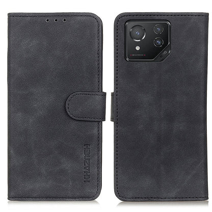 For Asus ROG Phone 8 KHAZNEH Retro Texture Flip Leather Phone Case(Black) - ASUS Cases by PMC Jewellery | Online Shopping South Africa | PMC Jewellery | Buy Now Pay Later Mobicred