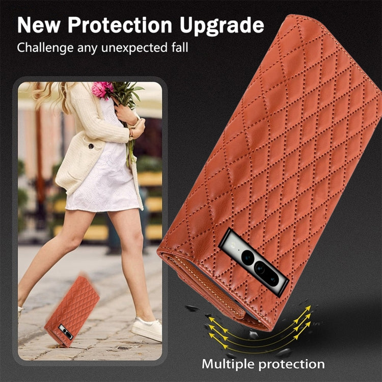 For Google Pixel 8 Pro Zipper Multi-Card Wallet Rhombic Leather Phone Case(Brown) - free shipping - PMC TechLife - Order now!