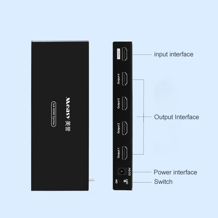 Measy SPH104 1 to 4 4K HDMI 1080P Simultaneous Display Splitter(EU Plug) - Splitter by Measy | Online Shopping South Africa | PMC Jewellery | Buy Now Pay Later Mobicred