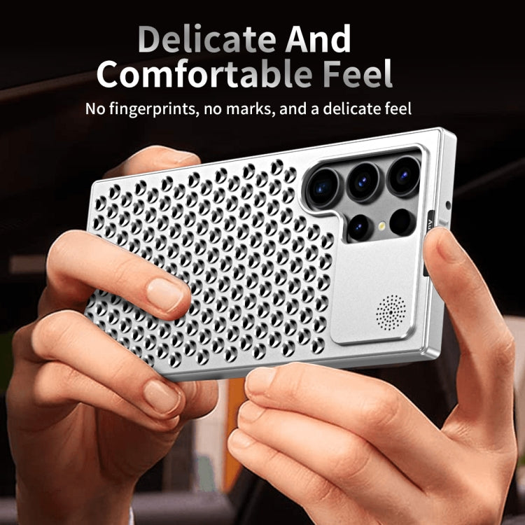 For Samsung Galaxy S23 Ultra 5G R-JUST RJ58 Aromatherapy Metal Cooling Phone Case(Silver) - Galaxy S23 Ultra 5G Cases by R-JUST | Online Shopping South Africa | PMC Jewellery | Buy Now Pay Later Mobicred