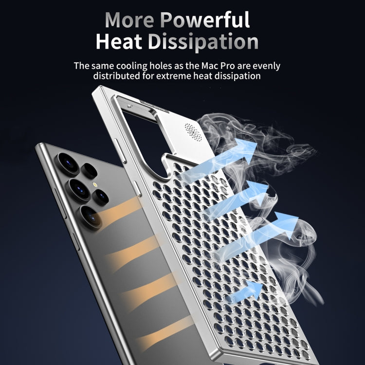 For Samsung Galaxy S23 Ultra 5G R-JUST RJ58 Aromatherapy Metal Cooling Phone Case(Silver) - Galaxy S23 Ultra 5G Cases by R-JUST | Online Shopping South Africa | PMC Jewellery | Buy Now Pay Later Mobicred