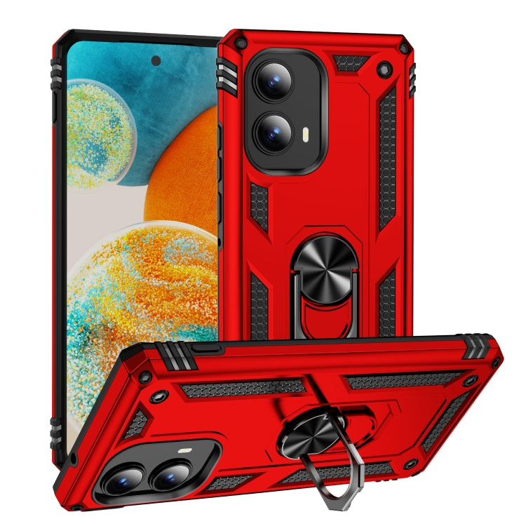 For Motorola Edge 2024 Shockproof TPU + PC Phone Case with Holder(Red) - Motorola Cases by PMC Jewellery | Online Shopping South Africa | PMC Jewellery | Buy Now Pay Later Mobicred