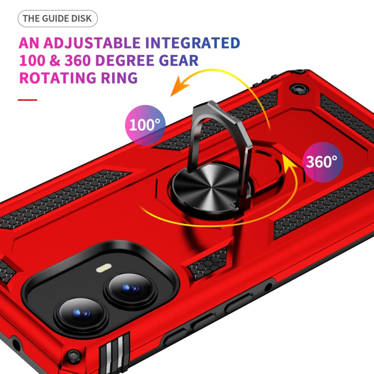For Motorola Edge 2024 Shockproof TPU + PC Phone Case with Holder(Red) - Motorola Cases by PMC Jewellery | Online Shopping South Africa | PMC Jewellery | Buy Now Pay Later Mobicred