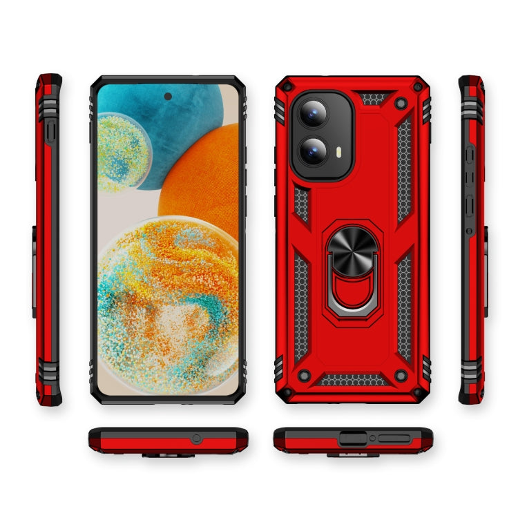 For Motorola Edge 2024 Shockproof TPU + PC Phone Case with Holder(Red) - Motorola Cases by PMC Jewellery | Online Shopping South Africa | PMC Jewellery | Buy Now Pay Later Mobicred