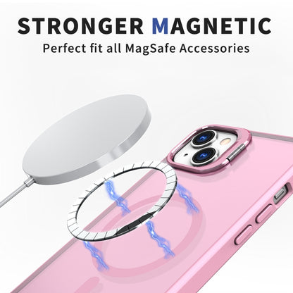 For iPhone 14 Metal Invisible Camera Holder MagSafe Magnetic Phone Case(Pink) - iPhone 14 Cases by PMC Jewellery | Online Shopping South Africa | PMC Jewellery