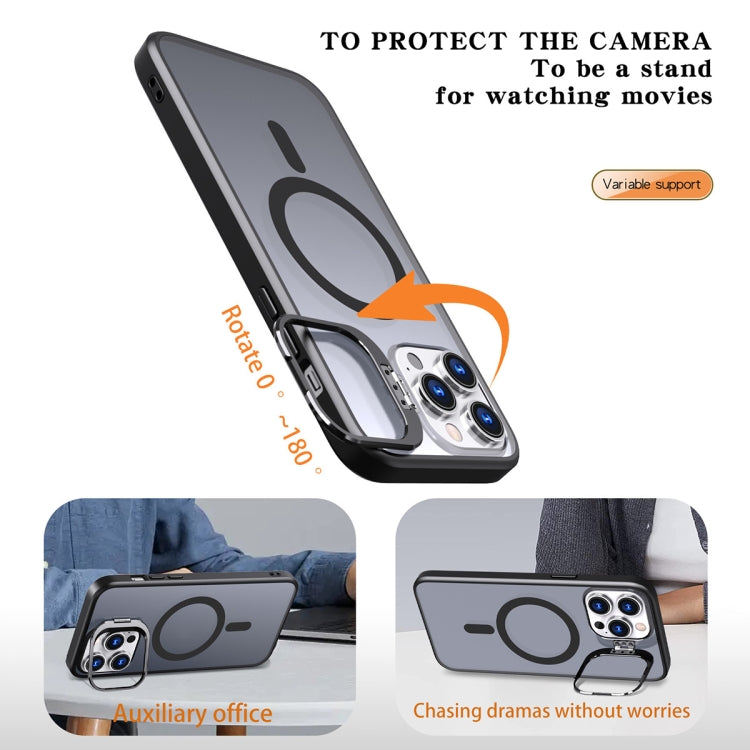 For iPhone 11 Pro Metal Invisible Camera Holder MagSafe Magnetic Phone Case(Black) - iPhone 11 Pro Cases by PMC Jewellery | Online Shopping South Africa | PMC Jewellery