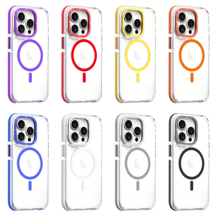 For iPhone 15 Plus Dual-Color Clear Acrylic Hybrid TPU MagSafe Phone Case(Red) - iPhone 15 Plus Cases by PMC Jewellery | Online Shopping South Africa | PMC Jewellery