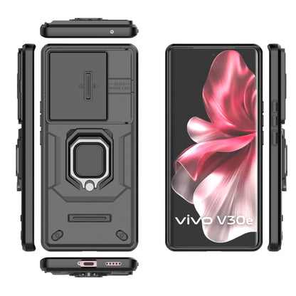 For vivo V30e 5G Global Sliding Camshield TPU + PC Shockproof Phone Case with Holder(Black) - vivo Cases by PMC Jewellery | Online Shopping South Africa | PMC Jewellery | Buy Now Pay Later Mobicred
