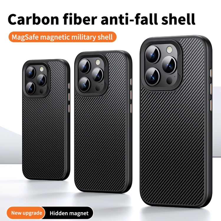 For iPhone 15 Pro MagSafe Kevlar Fiber Shockproof Phone Case(Black) - iPhone 15 Pro Cases by PMC TechLife | Online Shopping South Africa | PMC TechLife