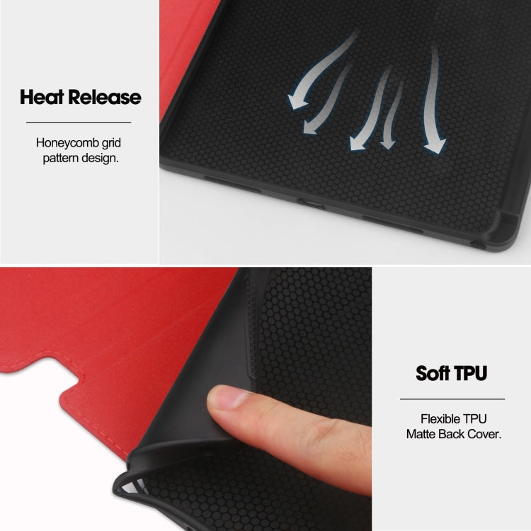 For Lenovo Tab M11/ Xiaoxin Pad 11 2024 Ultimate Pure Color Leather Smart Tablet Case(Red) - Lenovo by PMC Jewellery | Online Shopping South Africa | PMC Jewellery | Buy Now Pay Later Mobicred