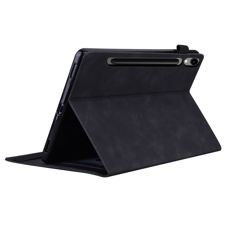 For Samsung Galaxy Tab S9 / S8 / S7 Splicing Shockproof Smart Leather Tablet Case(Black) - Galaxy Tab S9 Cases by PMC Jewellery | Online Shopping South Africa | PMC Jewellery | Buy Now Pay Later Mobicred