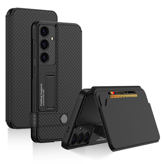 For Samsung Galaxy S24+ 5G GKK Flip Wallet Leather Phone Case, Without Pen(Carbon Fiber Texture) - Galaxy S24+ 5G Cases by GKK | Online Shopping South Africa | PMC Jewellery | Buy Now Pay Later Mobicred